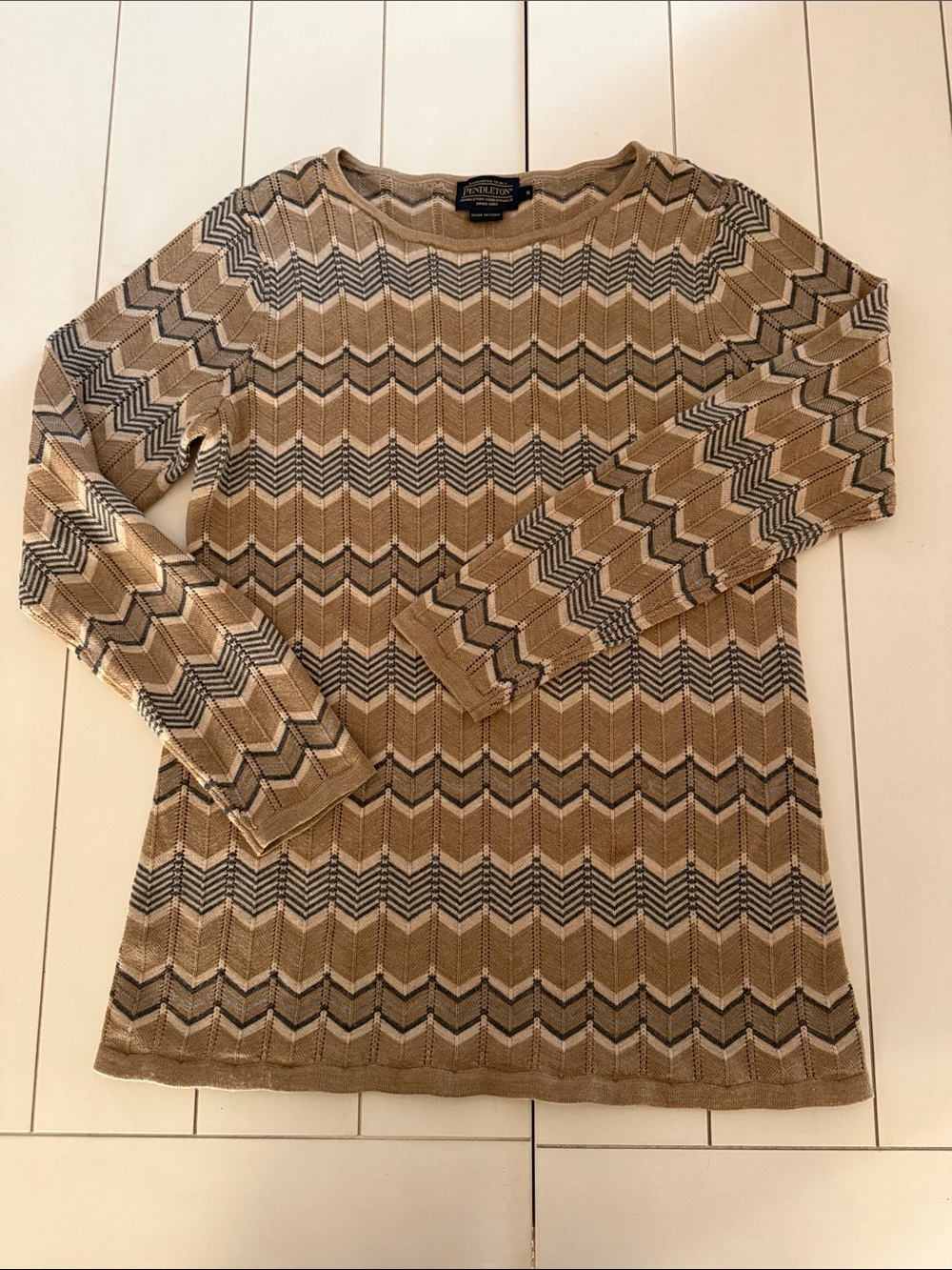 Pendleton Chevron Knit 100% Marino Wool Top